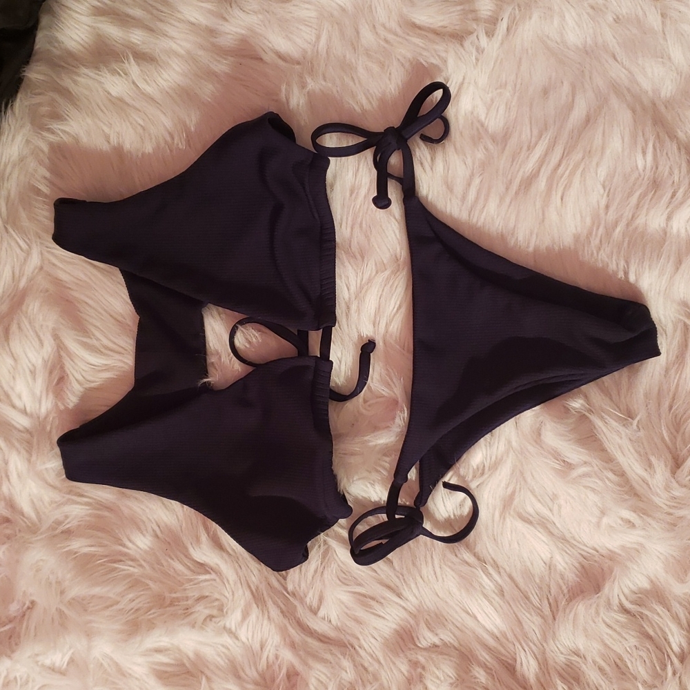 3/$25 ZAFUL Navy blue cheeky bikini